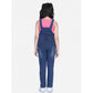 Exquisite Girl's Denim Patch Work Buttoned Dungaree
