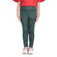 Comfy Girl's Cotton Lycra Floral Elasticated Jeggings