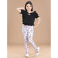Comfy Girl's Cotton Lycra Floral Elasticated Jeggings