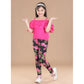 Comfy Girl's Cotton Lycra Floral Elasticated Jeggings