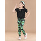 Comfy Girl's Cotton Lycra Floral Elasticated Jeggings