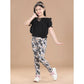 Comfy Girl's Cotton Lycra Floral Elasticated Jeggings
