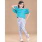 Comfy Girl's Cotton Lycra Floral Elasticated Jeggings