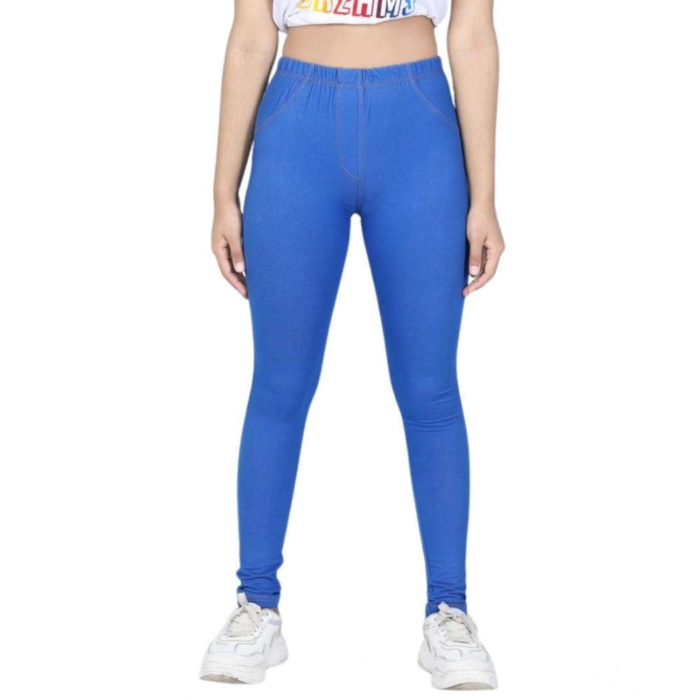 Fashionista Girl's Cotton Lycra Solid Elasticated Jeggings