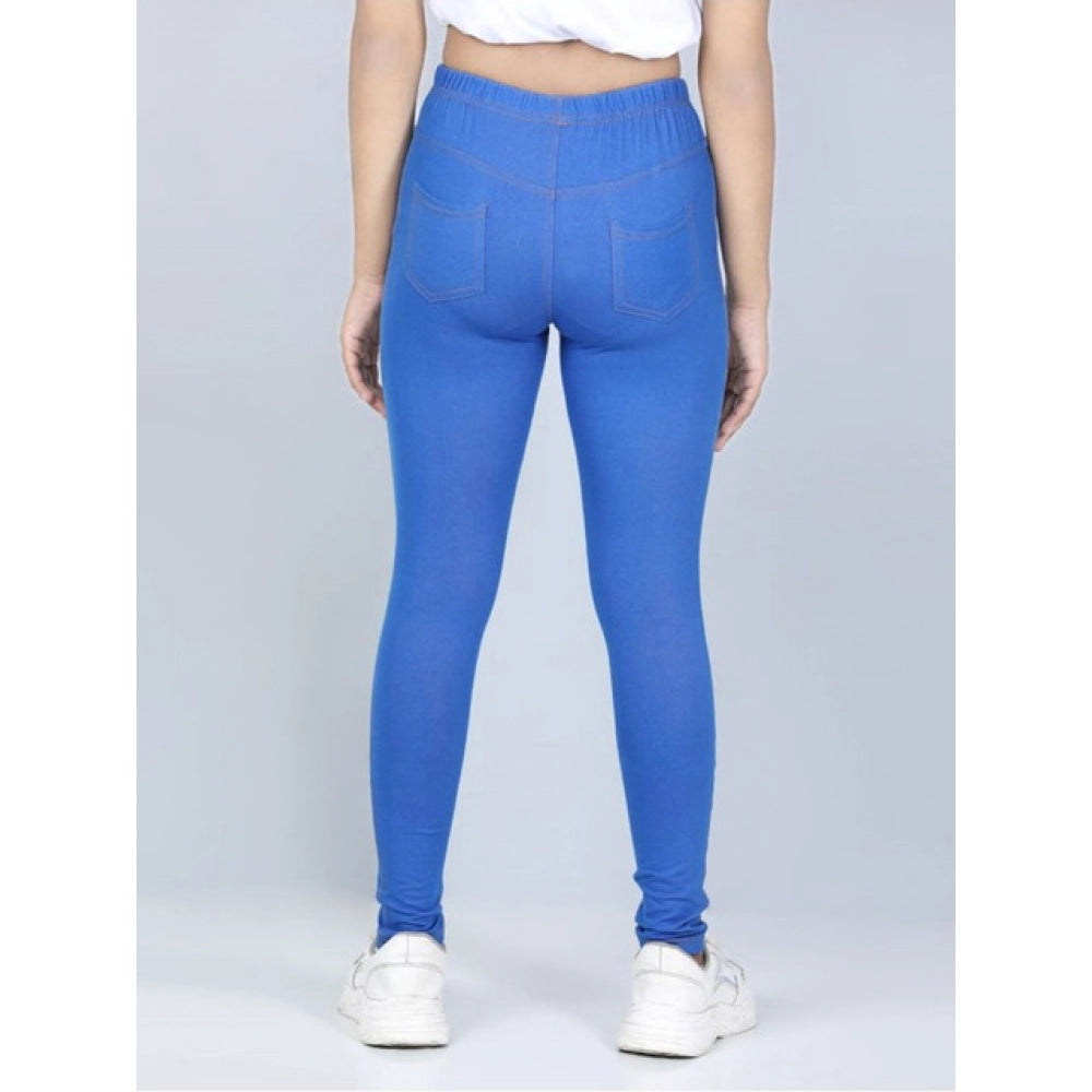 Fashionista Girl's Cotton Lycra Solid Elasticated Jeggings