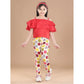 Comfy Girl's Cotton Lycra Floral Elasticated Jeggings