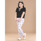 Comfy Girl's Cotton Lycra Floral Elasticated Jeggings
