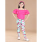 Comfy Girl's Cotton Lycra Floral Elasticated Jeggings