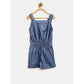 Elite Girl's Denim Embroidered Sleeveless Jumpsuit