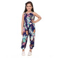 Elite Girl's Rayon Printed Sleeveless Jumpsuit