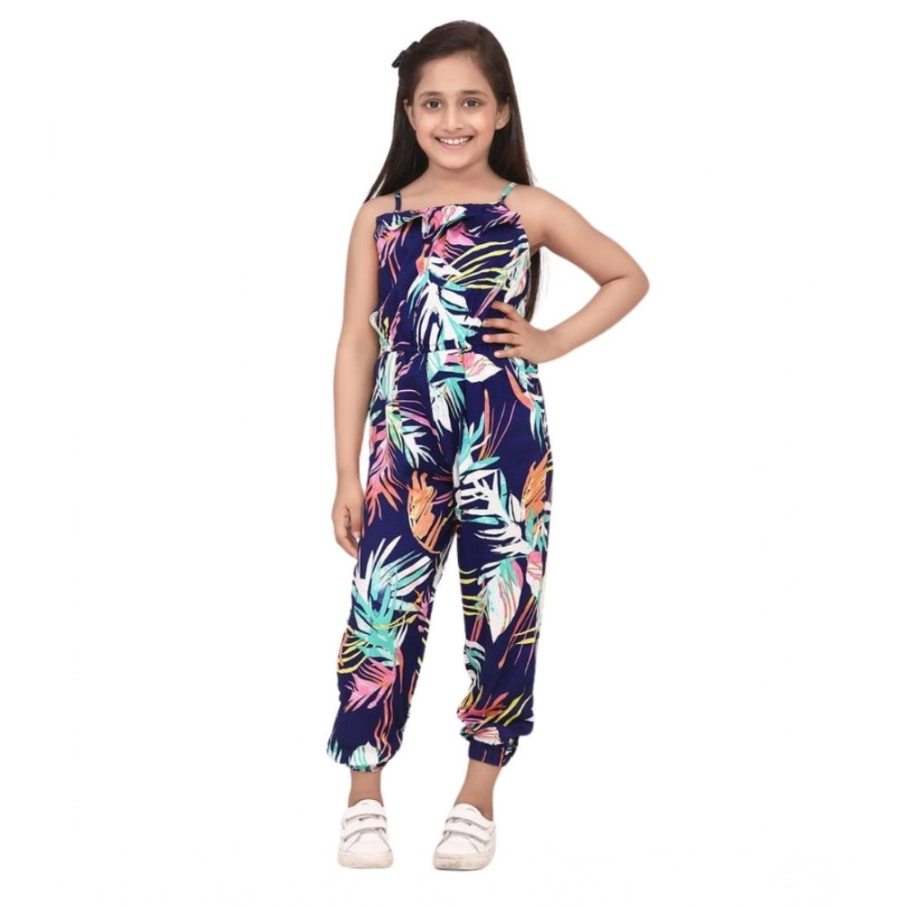 Elite Girl's Rayon Printed Sleeveless Jumpsuit