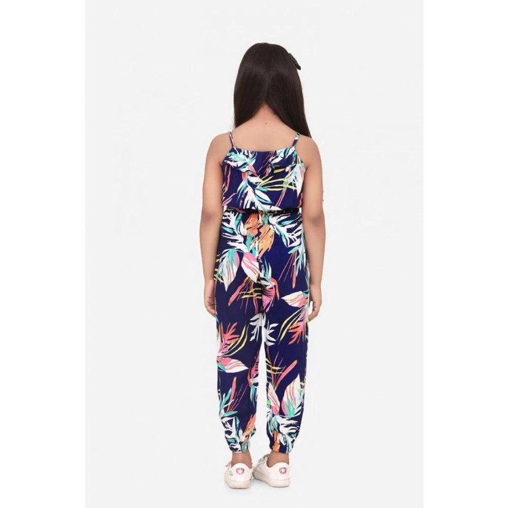 Elite Girl's Rayon Printed Sleeveless Jumpsuit