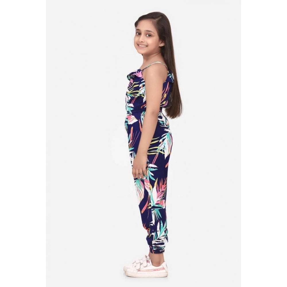 Elite Girl's Rayon Printed Sleeveless Jumpsuit