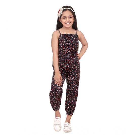 Elite Girl's Rayon Floral Sleeveless Jumpsuit
