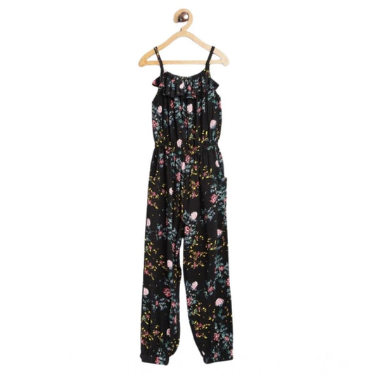 Elite Girl's Rayon Floral Sleeveless Jumpsuit