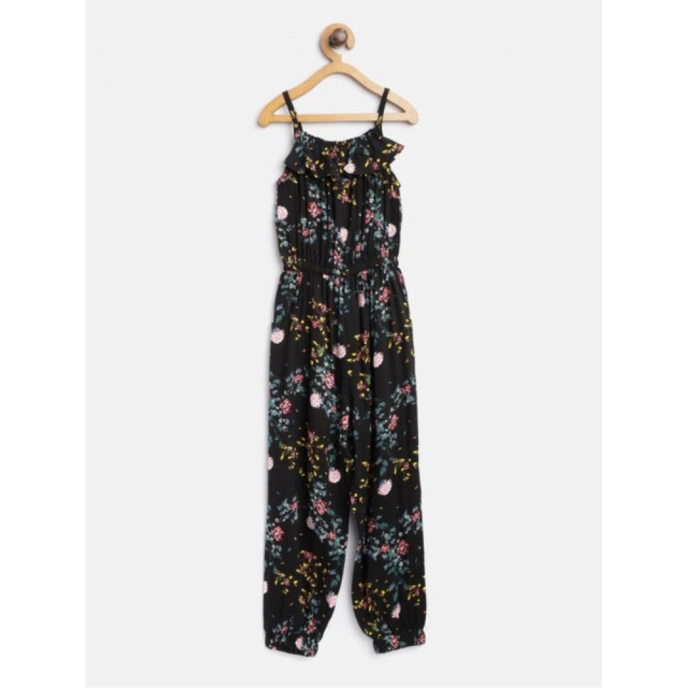Elite Girl's Rayon Floral Sleeveless Jumpsuit
