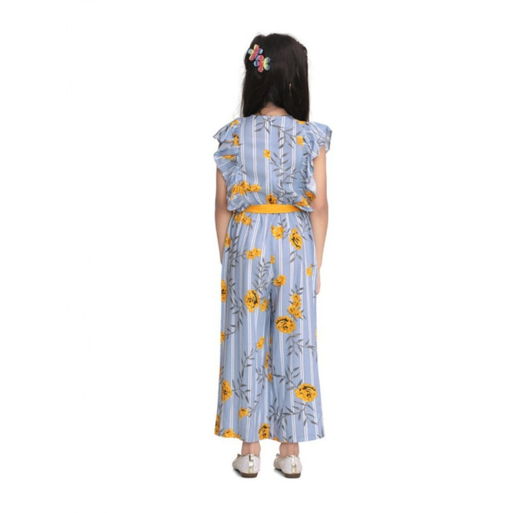 Funky Girl's Rayon Floral Flutter Jumpsuit