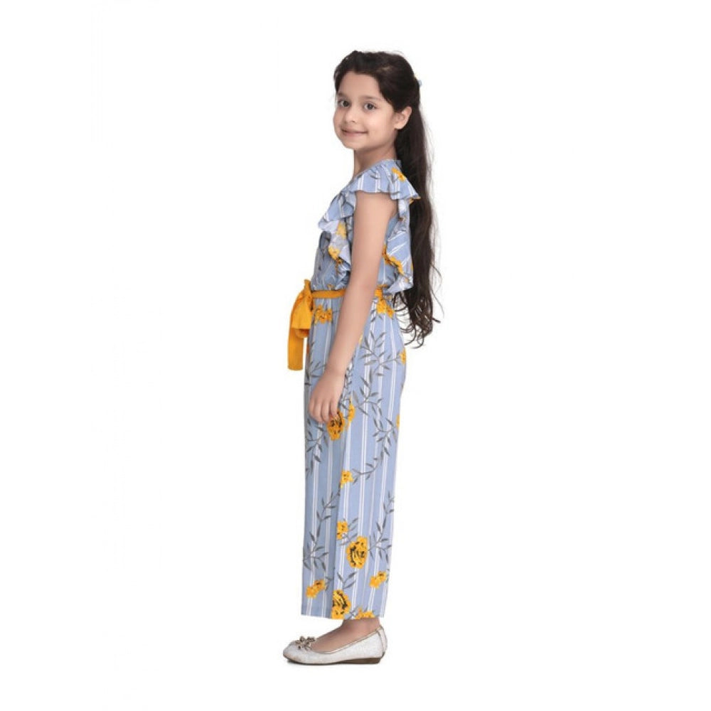 Funky Girl's Rayon Floral Flutter Jumpsuit