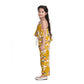 Funky Girl's Rayon Floral Shoulder Straps Jumpsuit