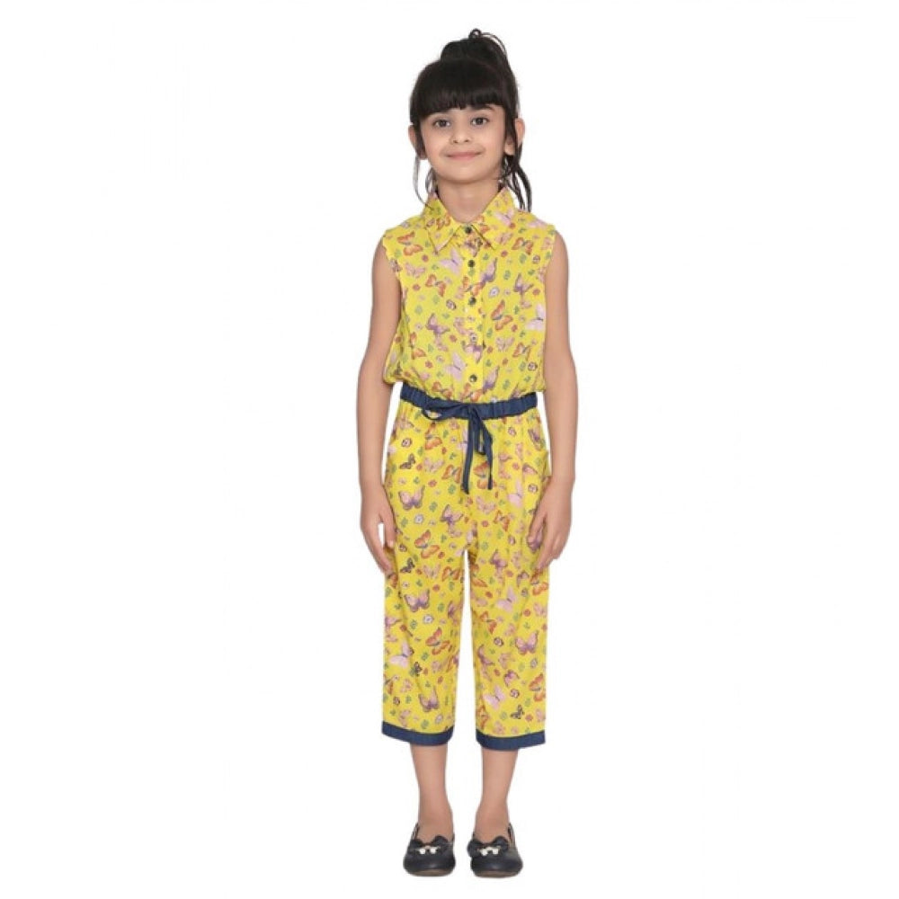 Elite Girl's Cotton Printed Sleeveless Jumpsuit