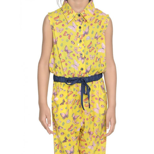 Elite Girl's Cotton Printed Sleeveless Jumpsuit