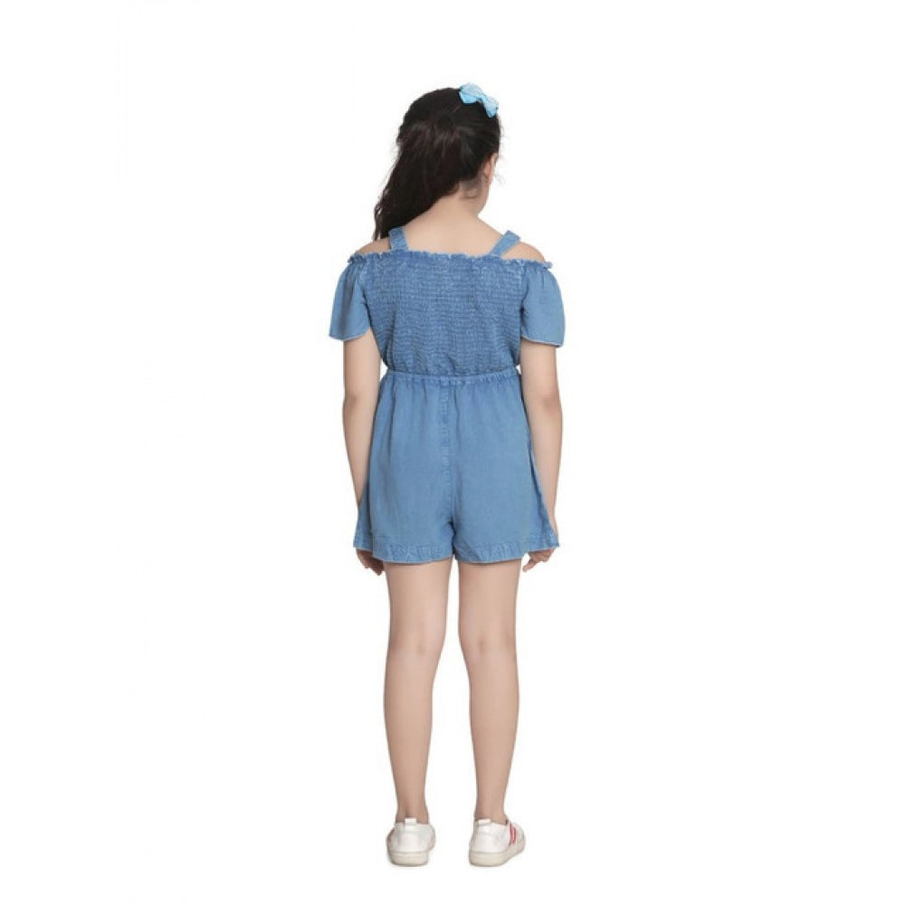 Twinkling Girl's Rayon Solid Sleeveless Jumpsuit