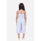 Classic Girl's Polyester Cotton Blend Striped Sleeveless Jumpsuit