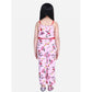 Classic Girl's Polyester Crepe Floral Shoulder Straps Jumpsuit