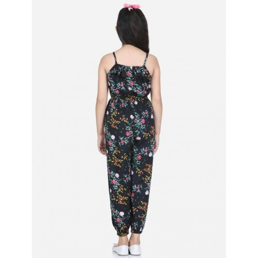 Elite Girl's Rayon Flamingo Print Sleeveless Jumpsuit