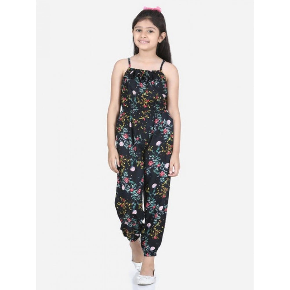 Elite Girl's Rayon Flamingo Print Sleeveless Jumpsuit