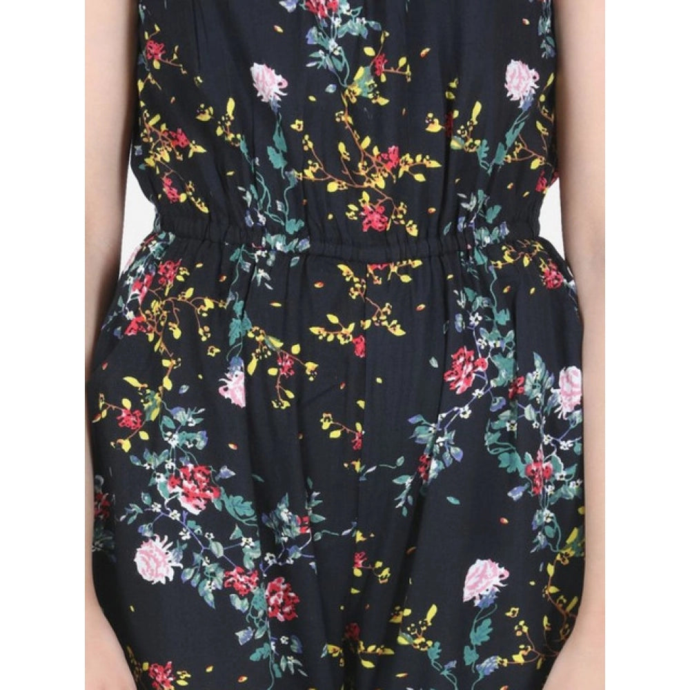 Elite Girl's Rayon Flamingo Print Sleeveless Jumpsuit