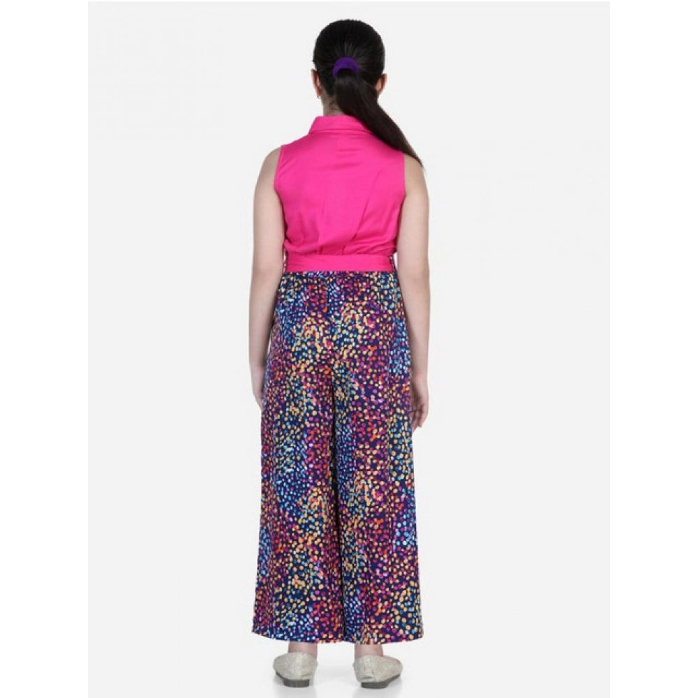 Elite Girl's Bodice-Rayon Colour Block Sleeveless Jumpsuit