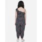 Elite Girl's Polyester Moss Floral Sleeveless Jumpsuit
