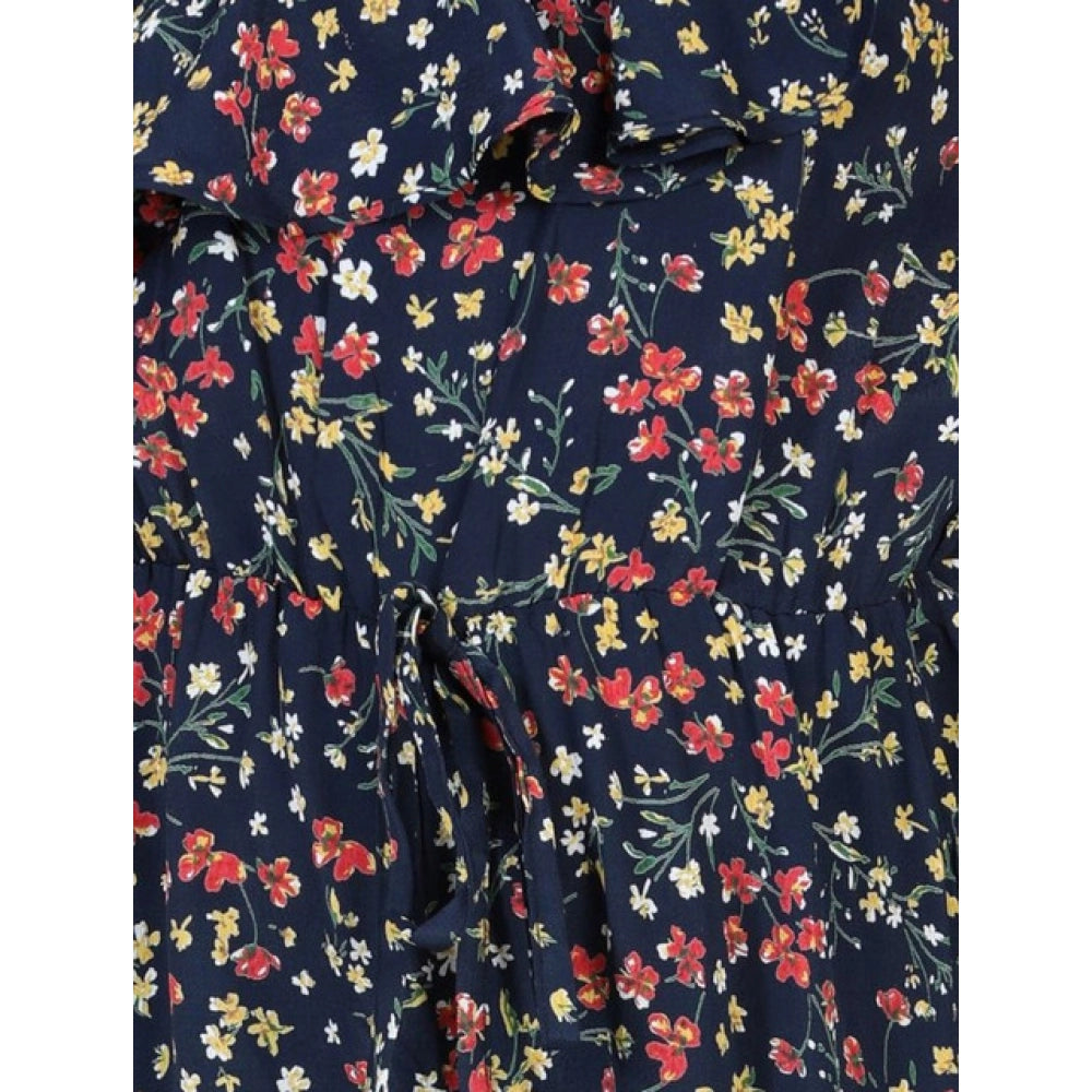 Elite Girl's Polyester Moss Floral Sleeveless Jumpsuit