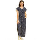 Sophisticated Girl's Polyester Moss Floral Short Sleeves Jumpsuit