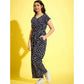 Sophisticated Girl's Polyester Moss Floral Short Sleeves Jumpsuit