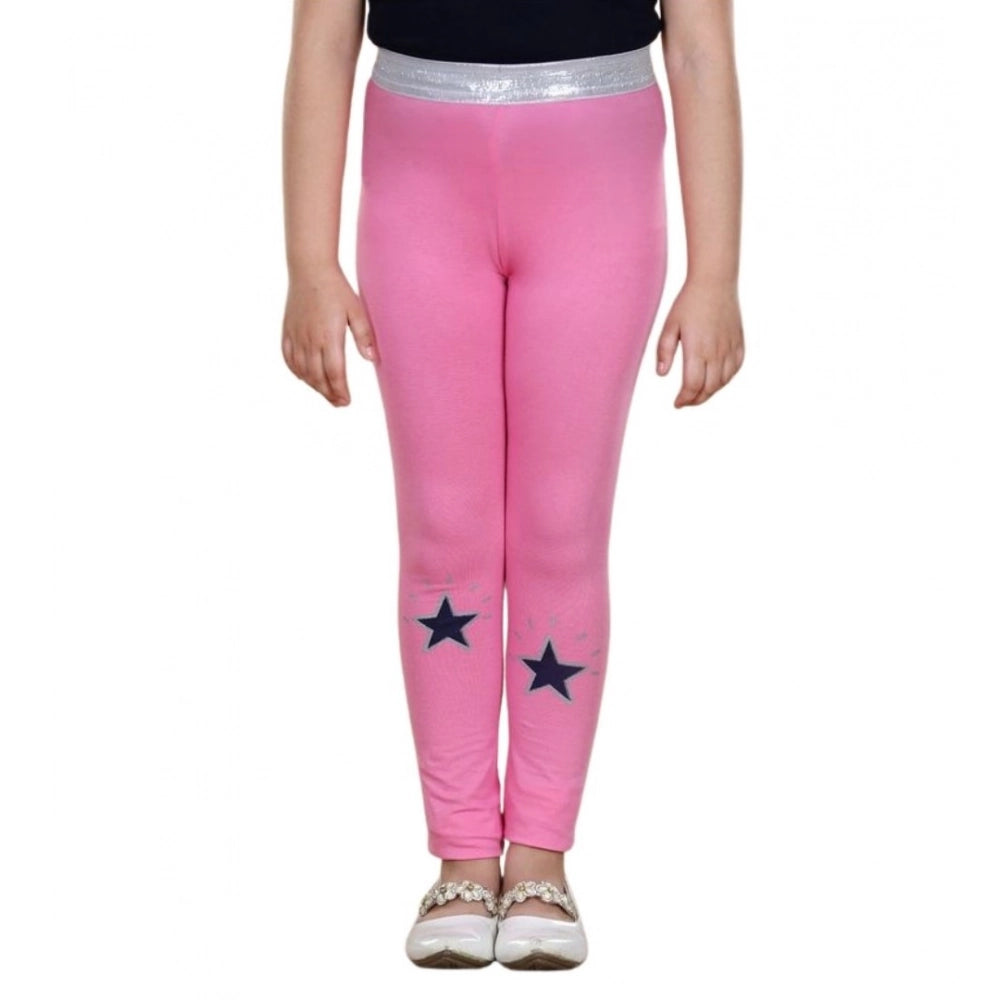 Urbane Girl's Cotton Lycra Star Print Elasticated Leggings