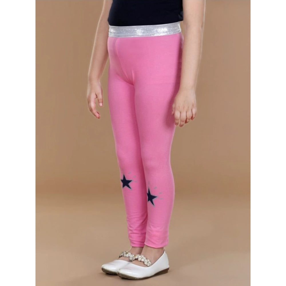 Urbane Girl's Cotton Lycra Star Print Elasticated Leggings