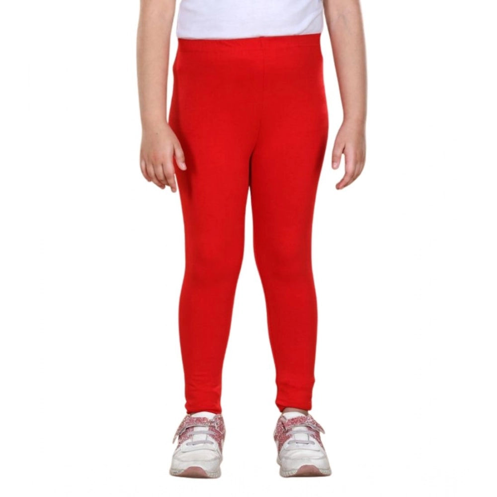 Urbane Girl's Cotton Lycra Solid Elasticated Leggings