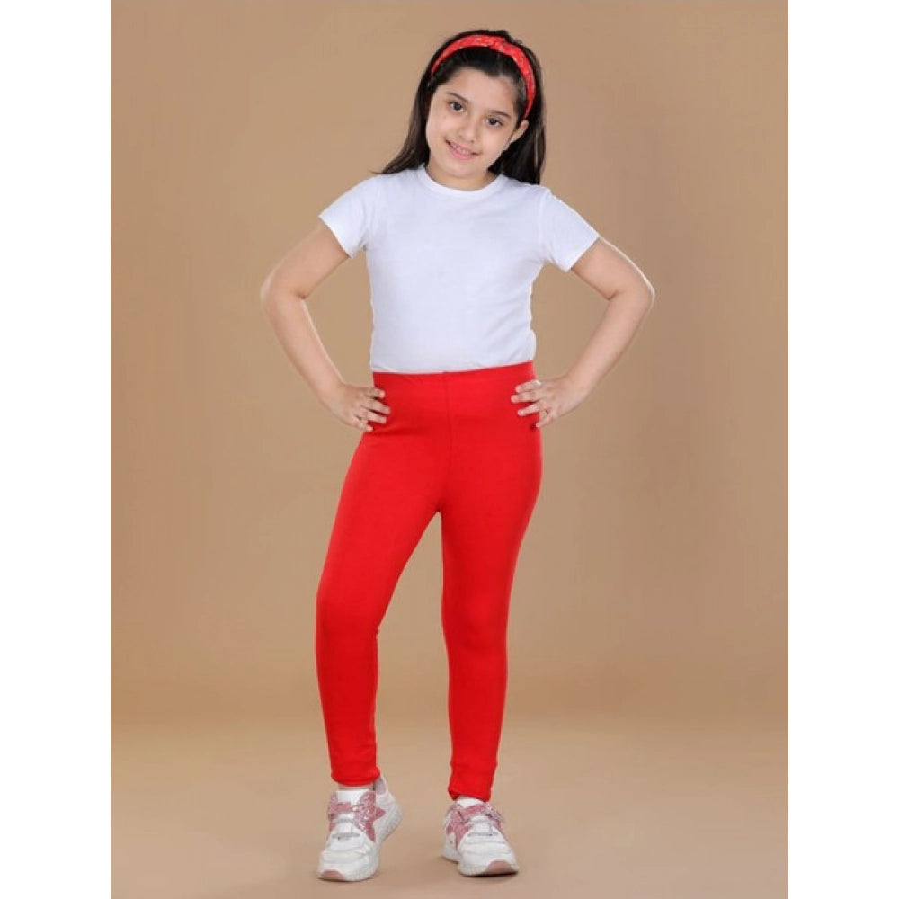 Urbane Girl's Cotton Lycra Solid Elasticated Leggings