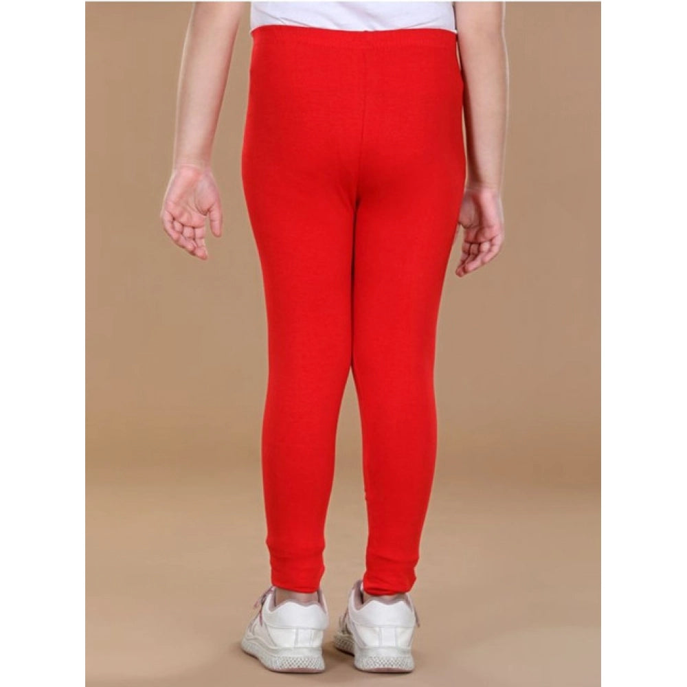 Urbane Girl's Cotton Lycra Solid Elasticated Leggings