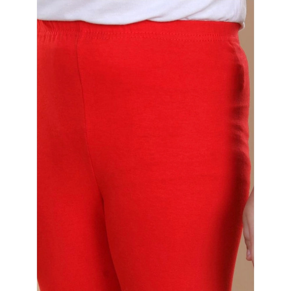 Urbane Girl's Cotton Lycra Solid Elasticated Leggings