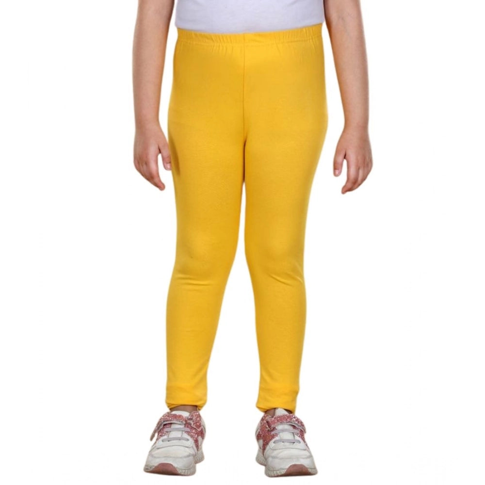 Urbane Girl's Cotton Lycra Solid Elasticated Leggings