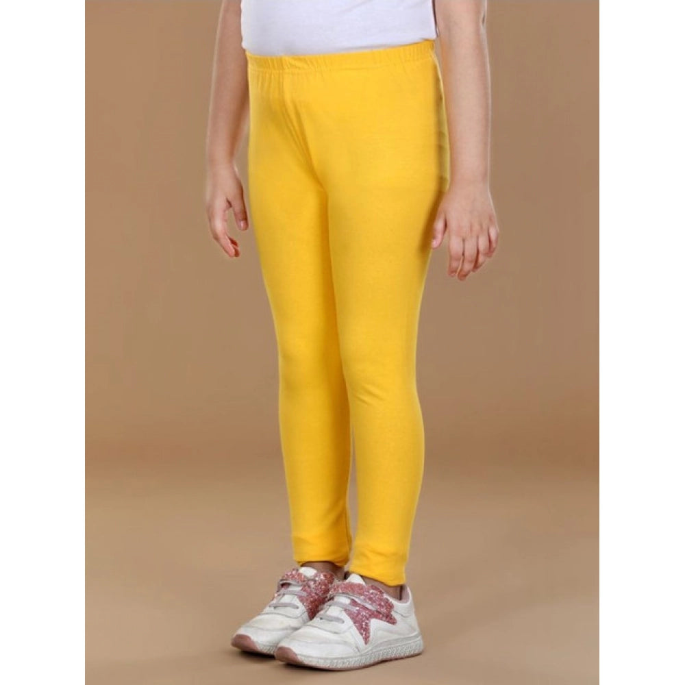 Urbane Girl's Cotton Lycra Solid Elasticated Leggings
