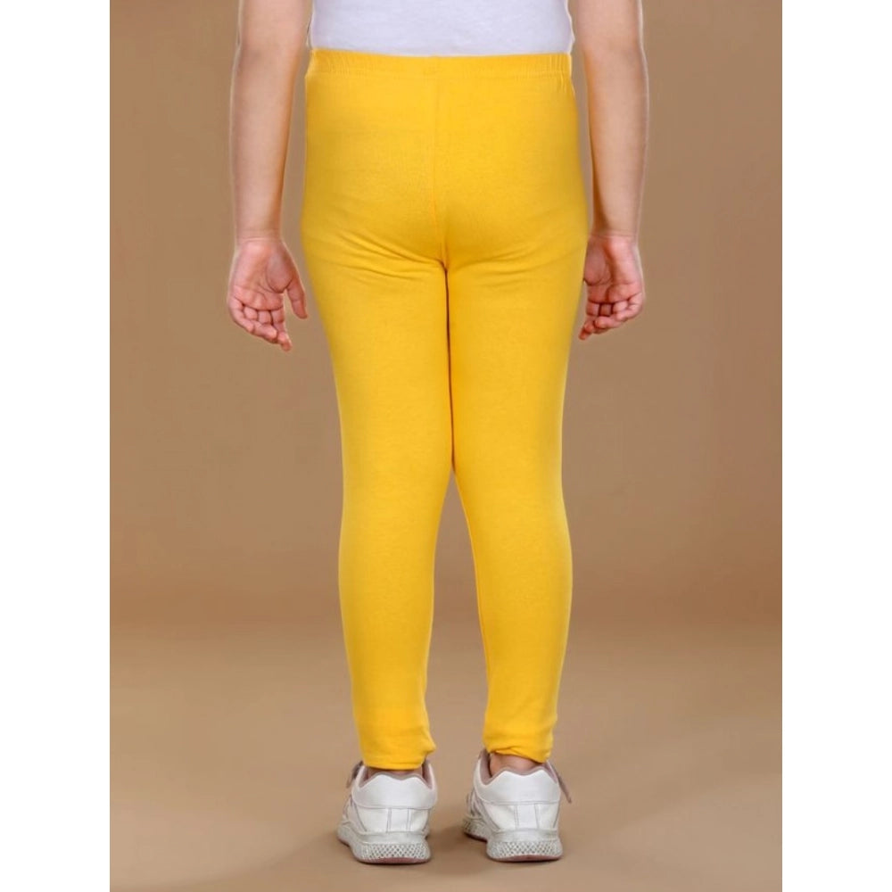 Urbane Girl's Cotton Lycra Solid Elasticated Leggings