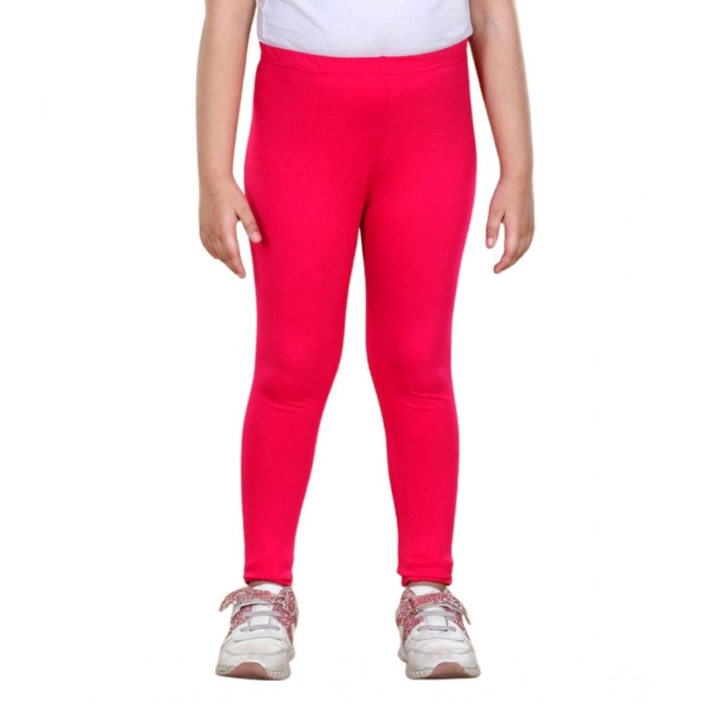 Urbane Girl's Cotton Lycra Solid Elasticated Leggings