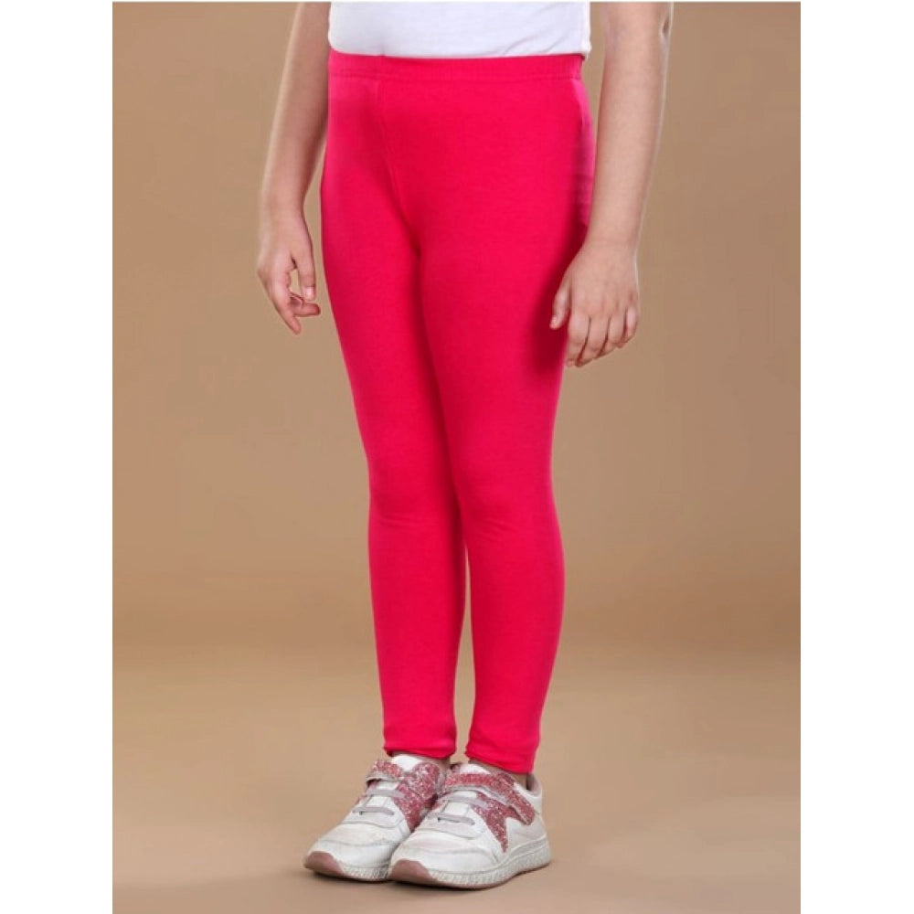 Urbane Girl's Cotton Lycra Solid Elasticated Leggings