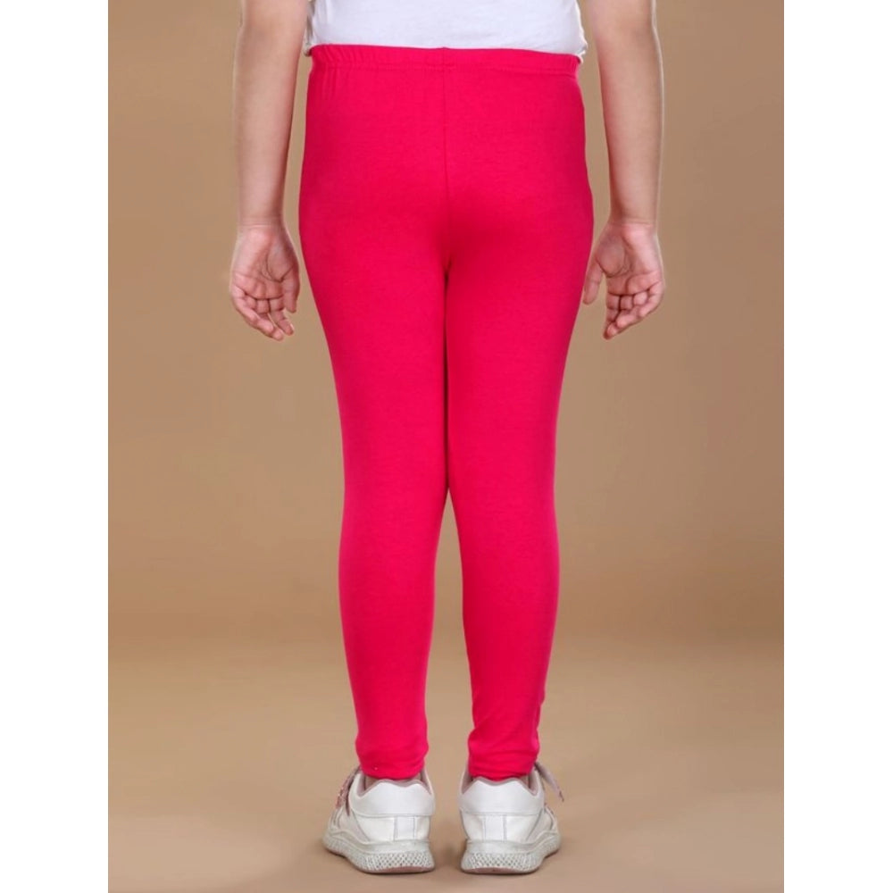 Urbane Girl's Cotton Lycra Solid Elasticated Leggings