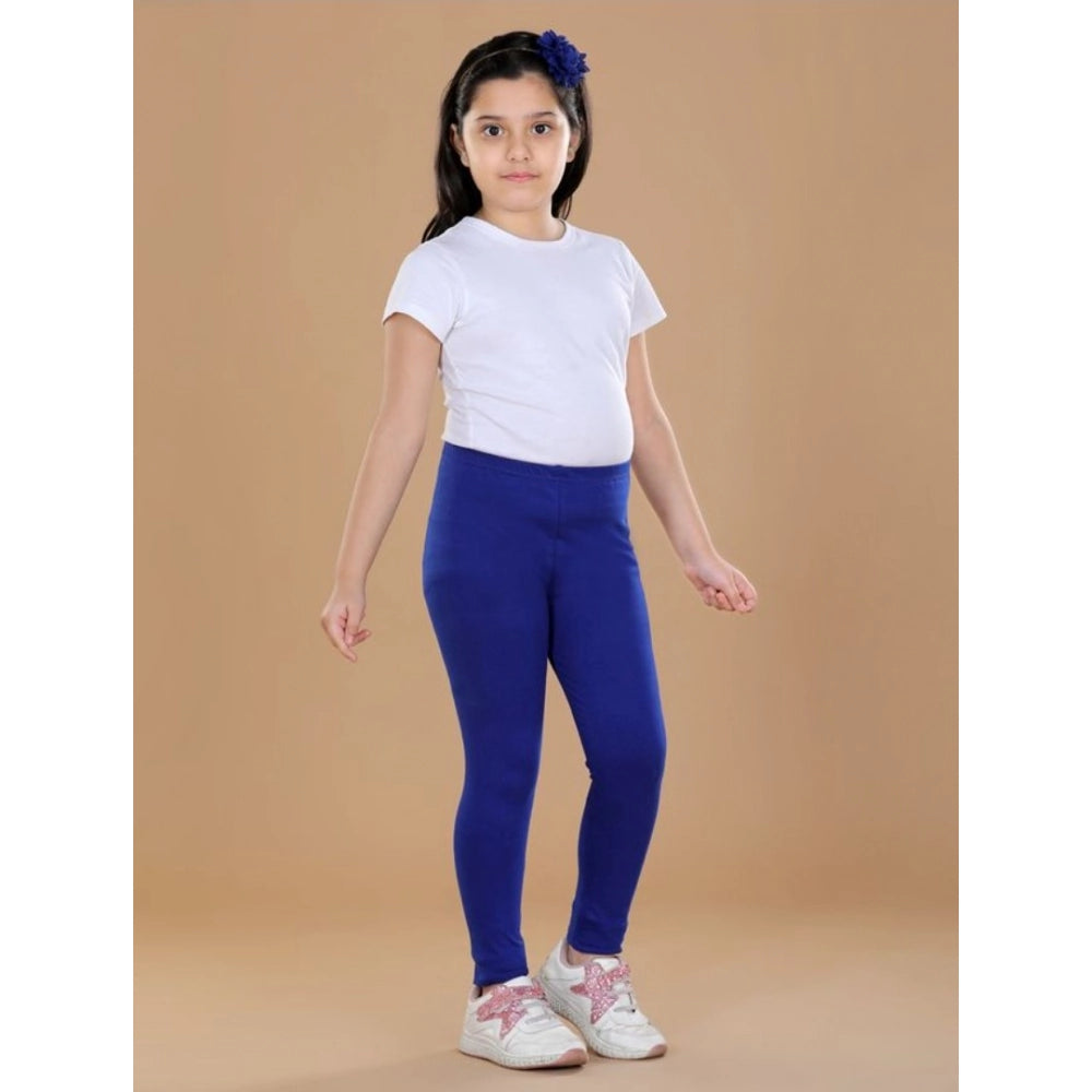 Urbane Girl's Cotton Lycra Solid Elasticated Leggings