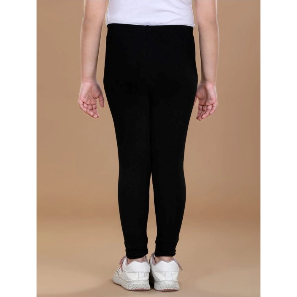 Urbane Girl's Cotton Lycra Solid Elasticated Leggings
